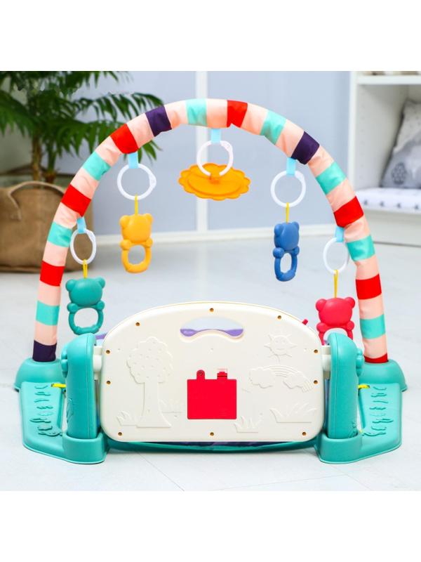 Развивающий коврик «Пляж», с пианино, голубой