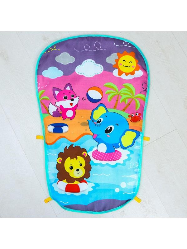 Развивающий коврик «Пляж», с пианино, голубой