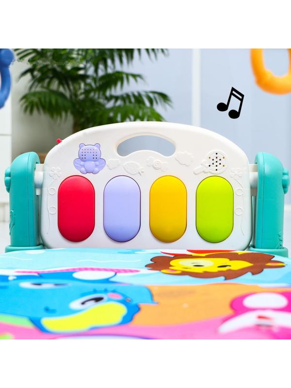 Развивающий коврик «Пляж», с пианино, голубой