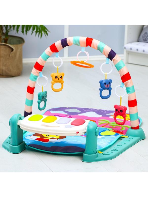 Развивающий коврик «Пляж», с пианино, голубой