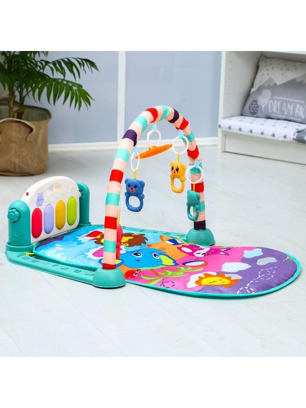 Развивающий коврик «Пляж», с пианино, голубой