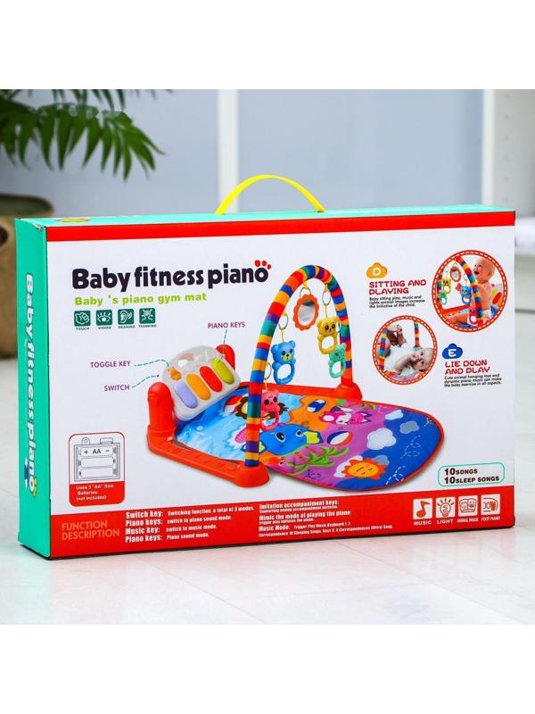 Развивающий коврик «Пляж», с пианино, голубой