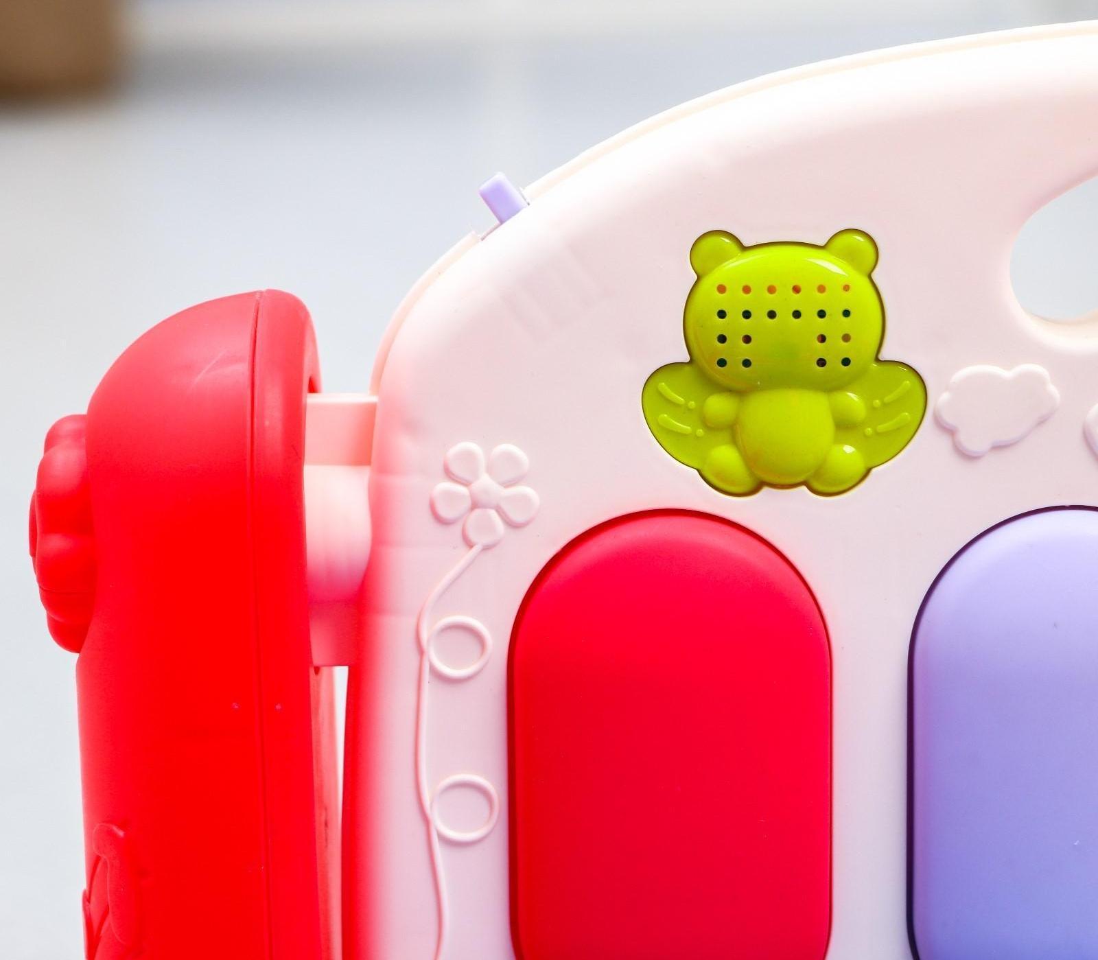 Развивающий коврик «Пляж», с пианино, розовый