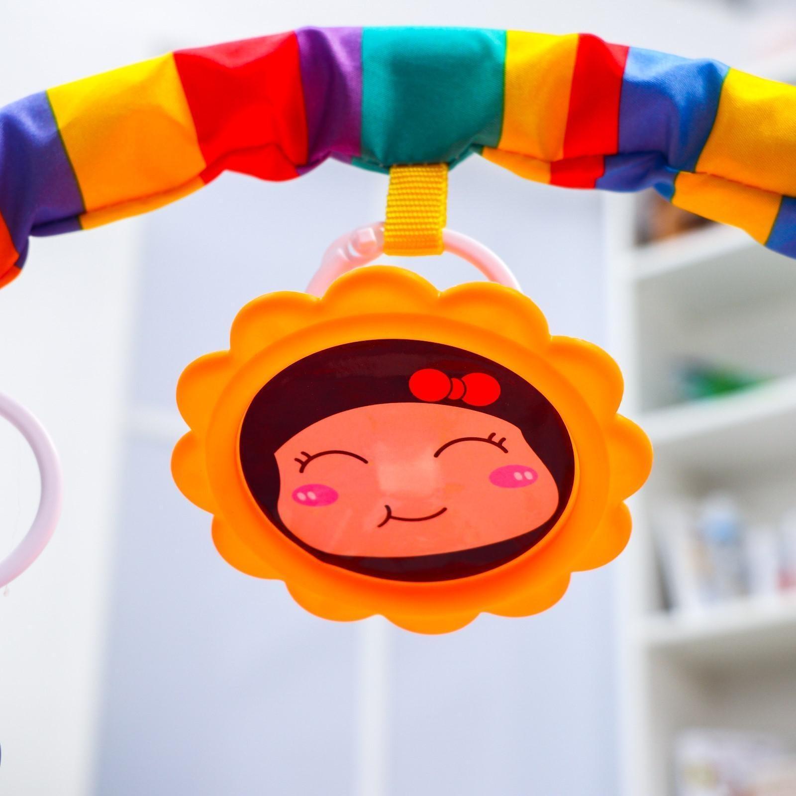 Развивающий коврик «Пляж», с пианино, розовый