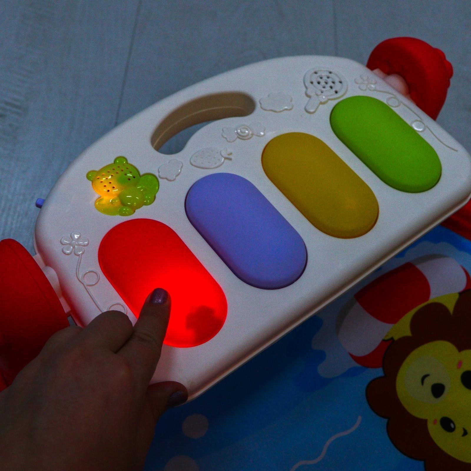 Развивающий коврик «Пляж», с пианино, розовый