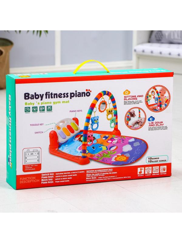 Развивающий коврик «Пляж», с пианино, розовый