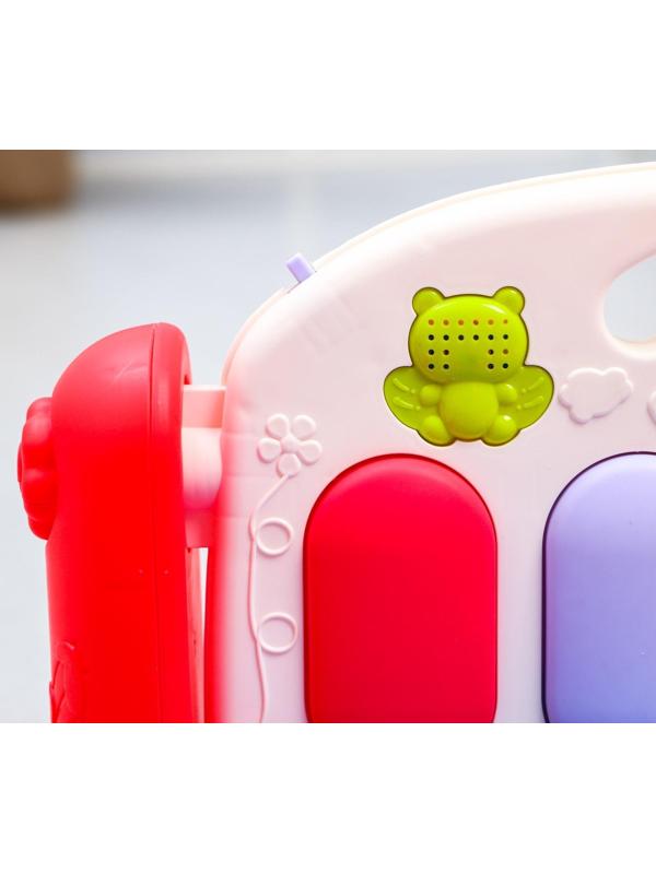 Развивающий коврик «Пляж», с пианино, розовый