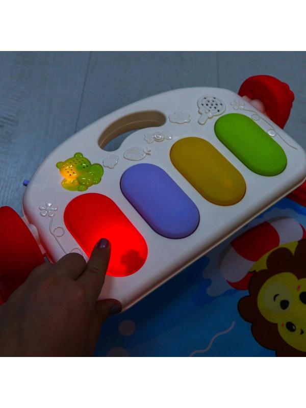 Развивающий коврик «Пляж», с пианино, розовый