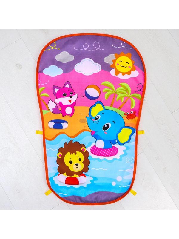 Развивающий коврик «Пляж», с пианино, розовый