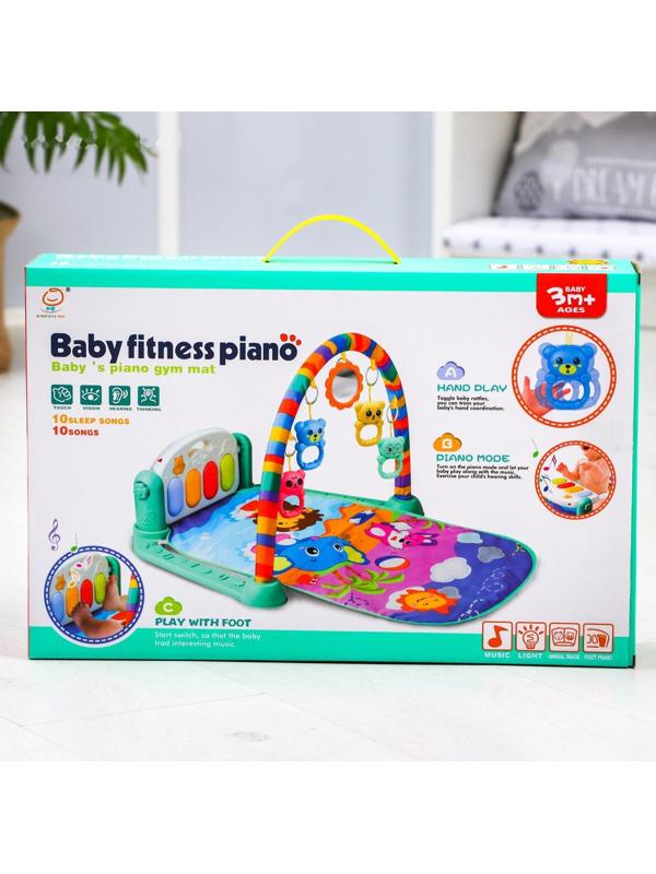 Развивающий коврик «Пляж», с пианино, розовый