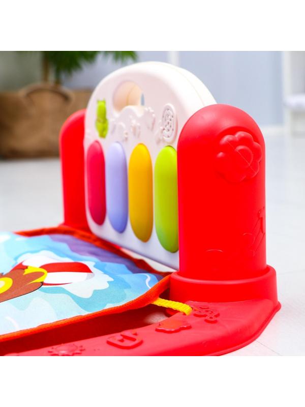 Развивающий коврик «Пляж», с пианино, розовый