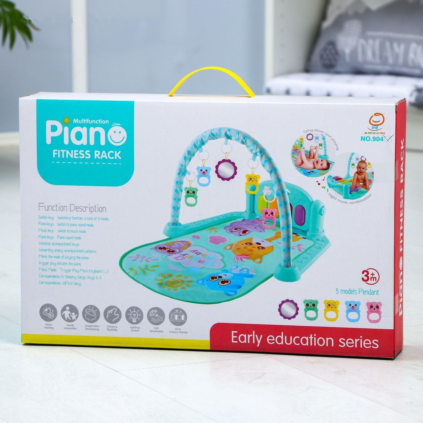 Развивающий коврик «Счастливые малыши», с пианино, голубой