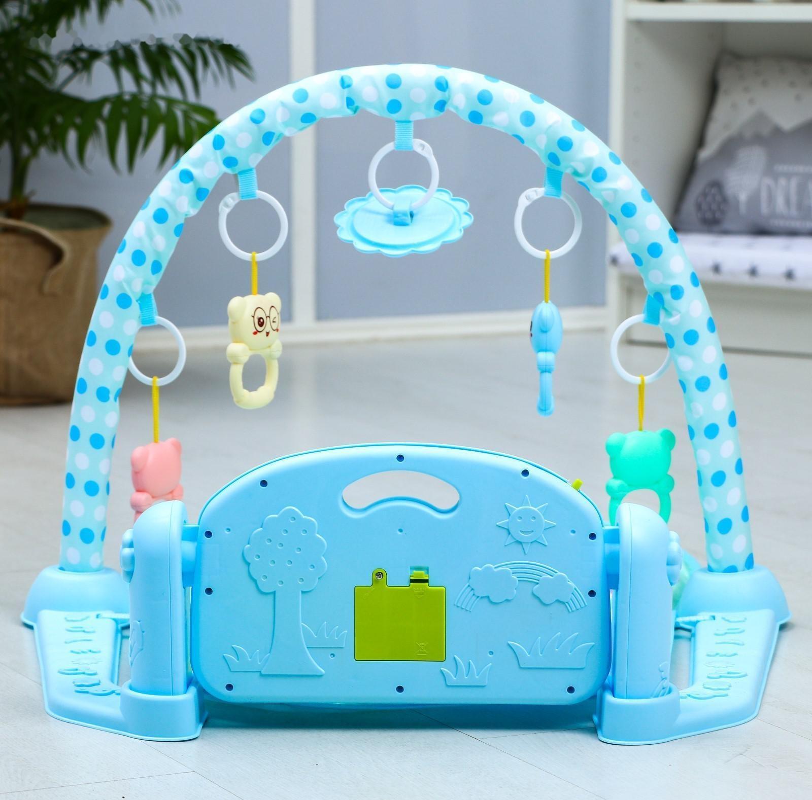 Развивающий коврик «Счастливые малыши», с пианино, голубой