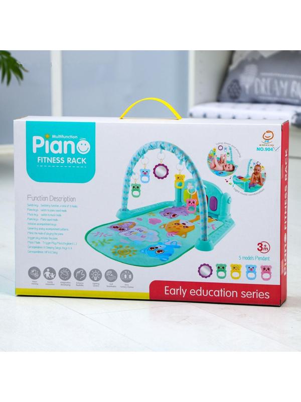 Развивающий коврик «Счастливые малыши», с пианино, голубой