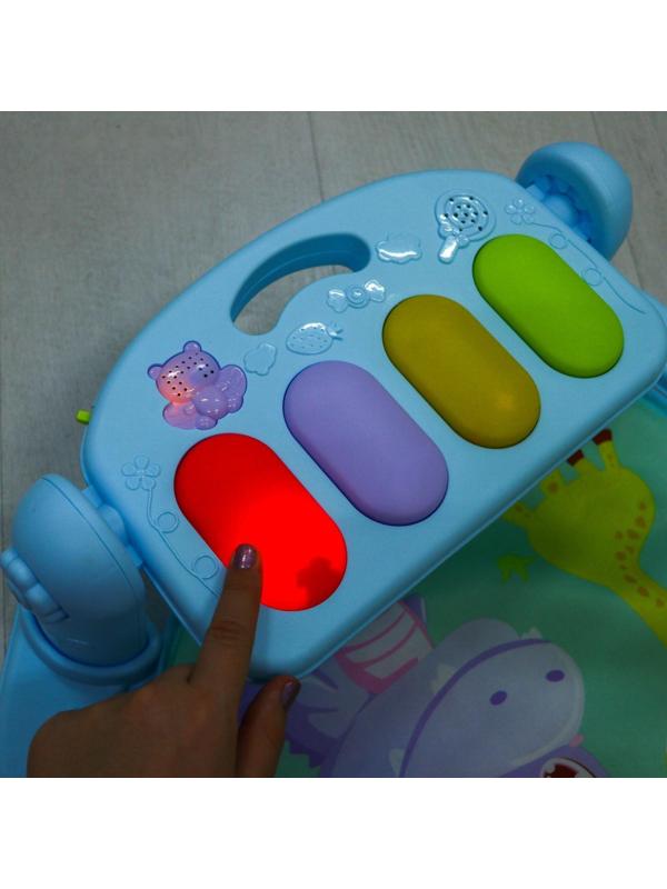 Развивающий коврик «Счастливые малыши», с пианино, голубой