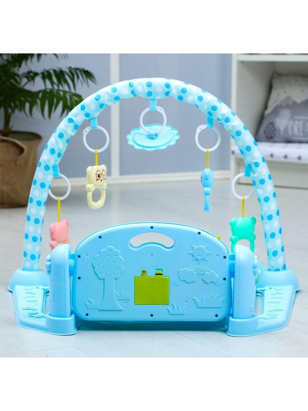 Развивающий коврик «Счастливые малыши», с пианино, голубой