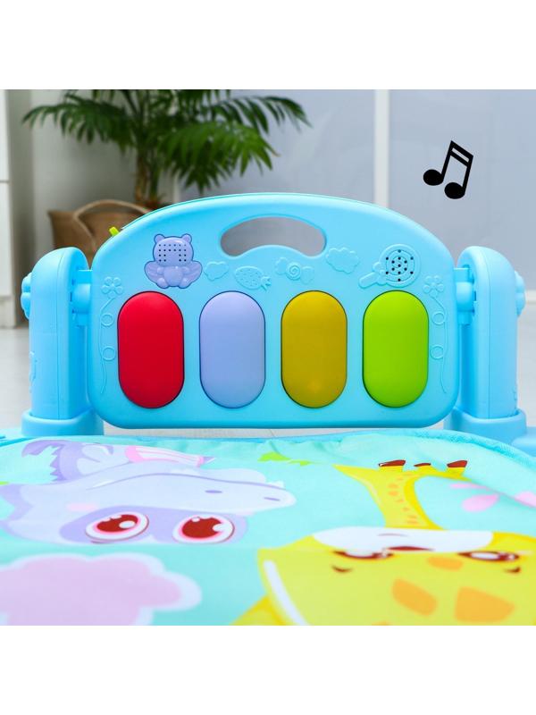 Развивающий коврик «Счастливые малыши», с пианино, голубой
