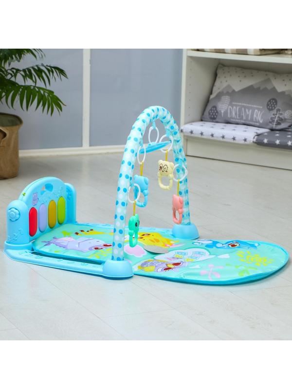 Развивающий коврик «Счастливые малыши», с пианино, голубой