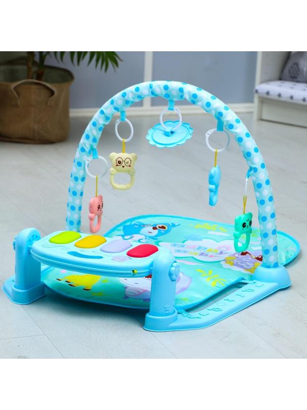 Развивающий коврик «Счастливые малыши», с пианино, голубой