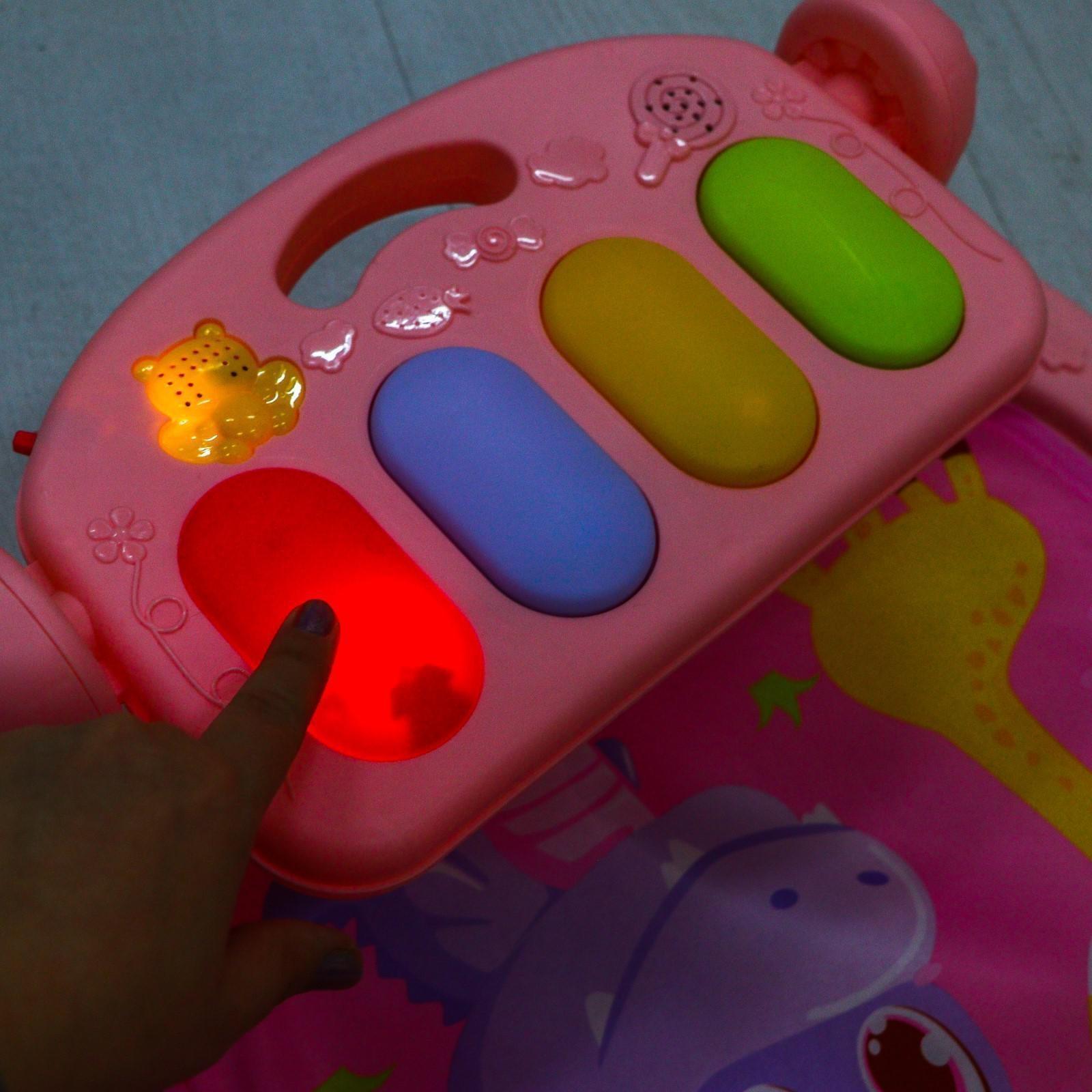 Развивающий коврик «Счастливые малыши», с пианино, розовый