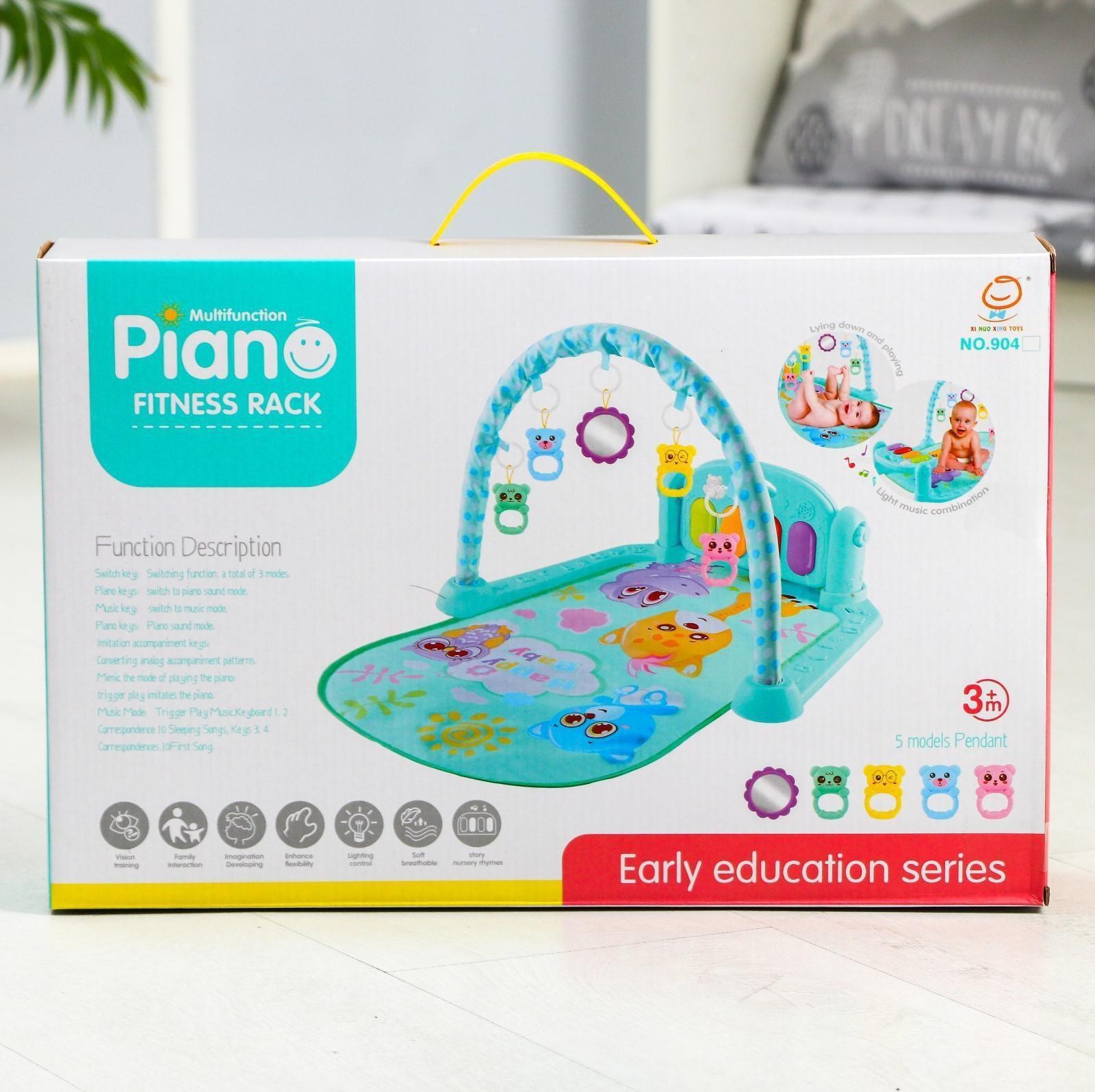 Развивающий коврик «Счастливые малыши», с пианино, розовый