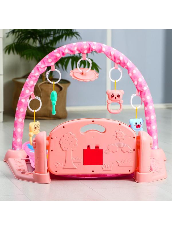 Развивающий коврик «Счастливые малыши», с пианино, розовый