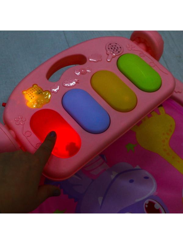 Развивающий коврик «Счастливые малыши», с пианино, розовый