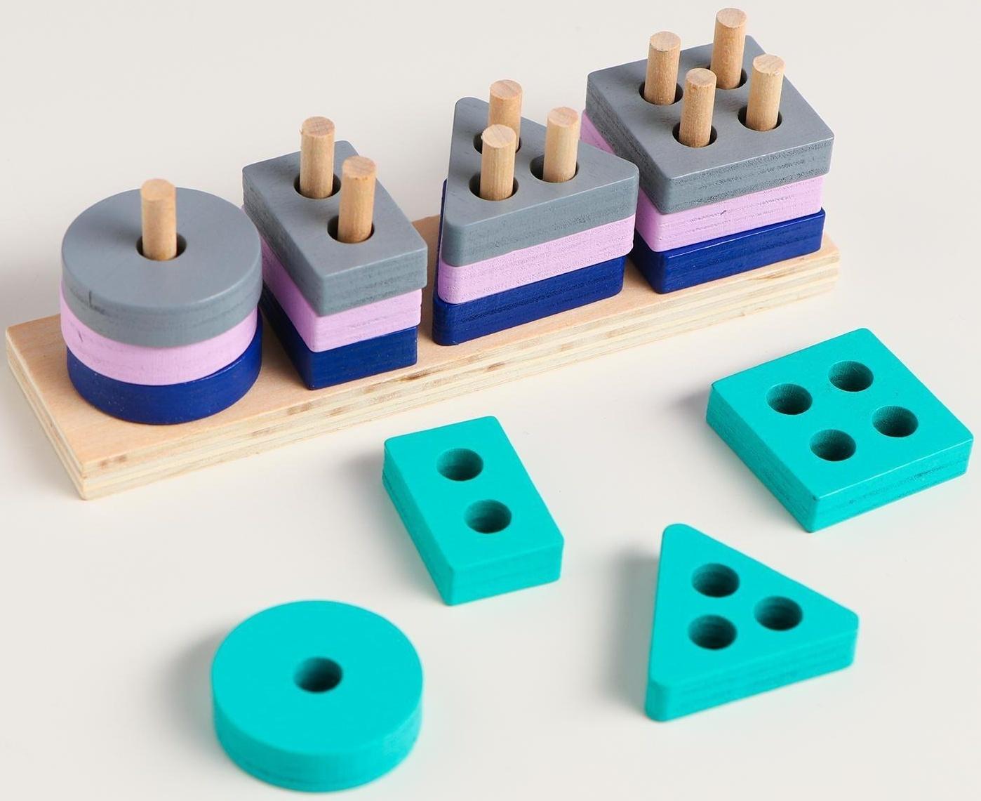 Детская развивающая пирамидка «Собери сам» 4,2×3,5×13 см