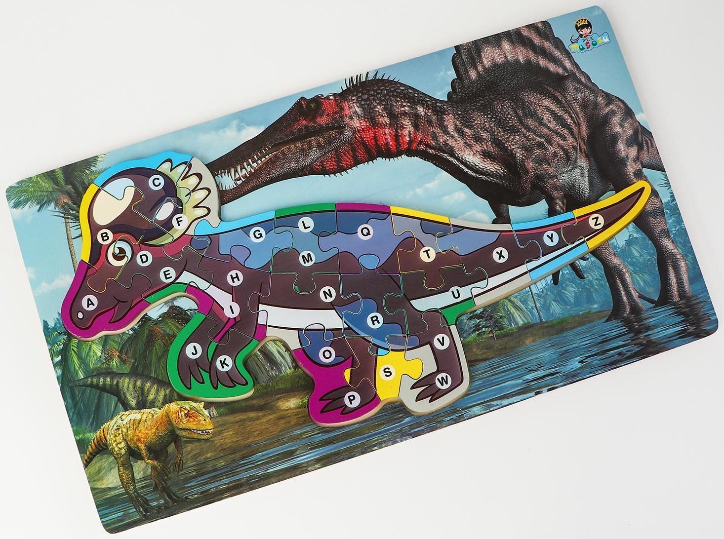 Детский деревянный пазл по номерам «Динозавры» МИКС