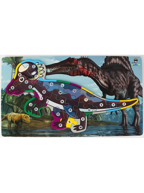 Детский деревянный пазл по номерам «Динозавры» МИКС