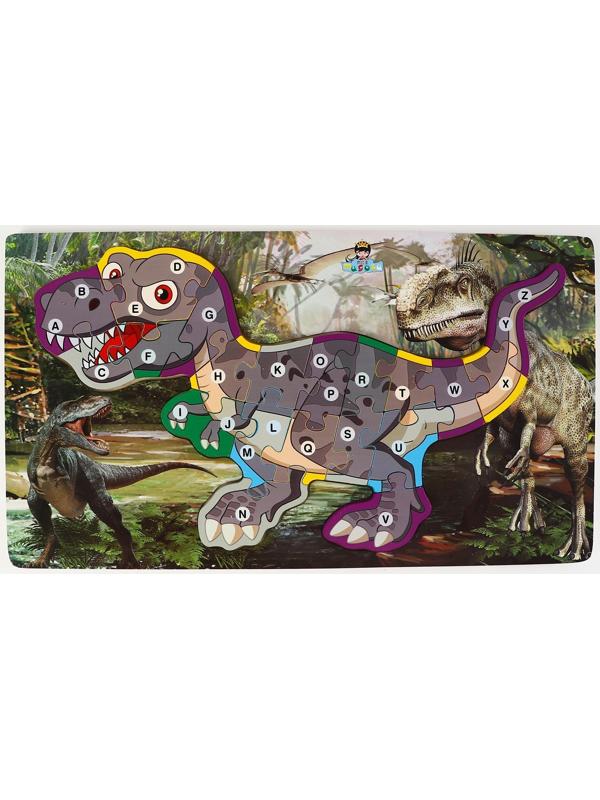 Детский деревянный пазл по номерам «Динозавры» МИКС