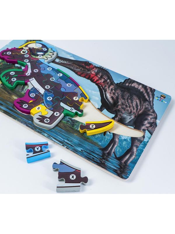 Детский деревянный пазл по номерам «Динозавры» МИКС
