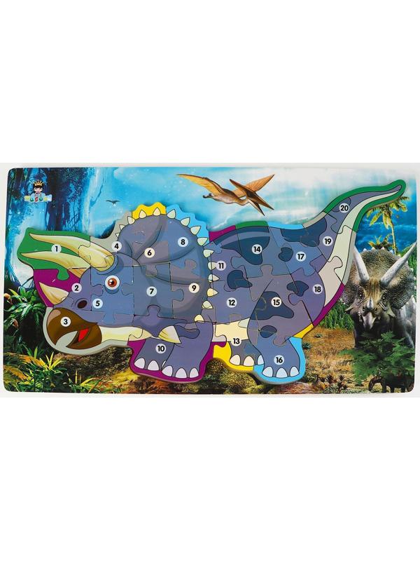 Детский деревянный пазл по номерам «Динозавры» МИКС