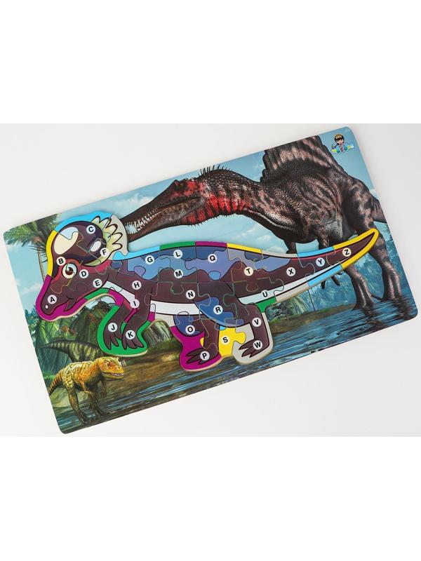 Детский деревянный пазл по номерам «Динозавры» МИКС