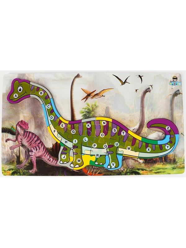 Детский деревянный пазл по номерам «Динозавры» МИКС