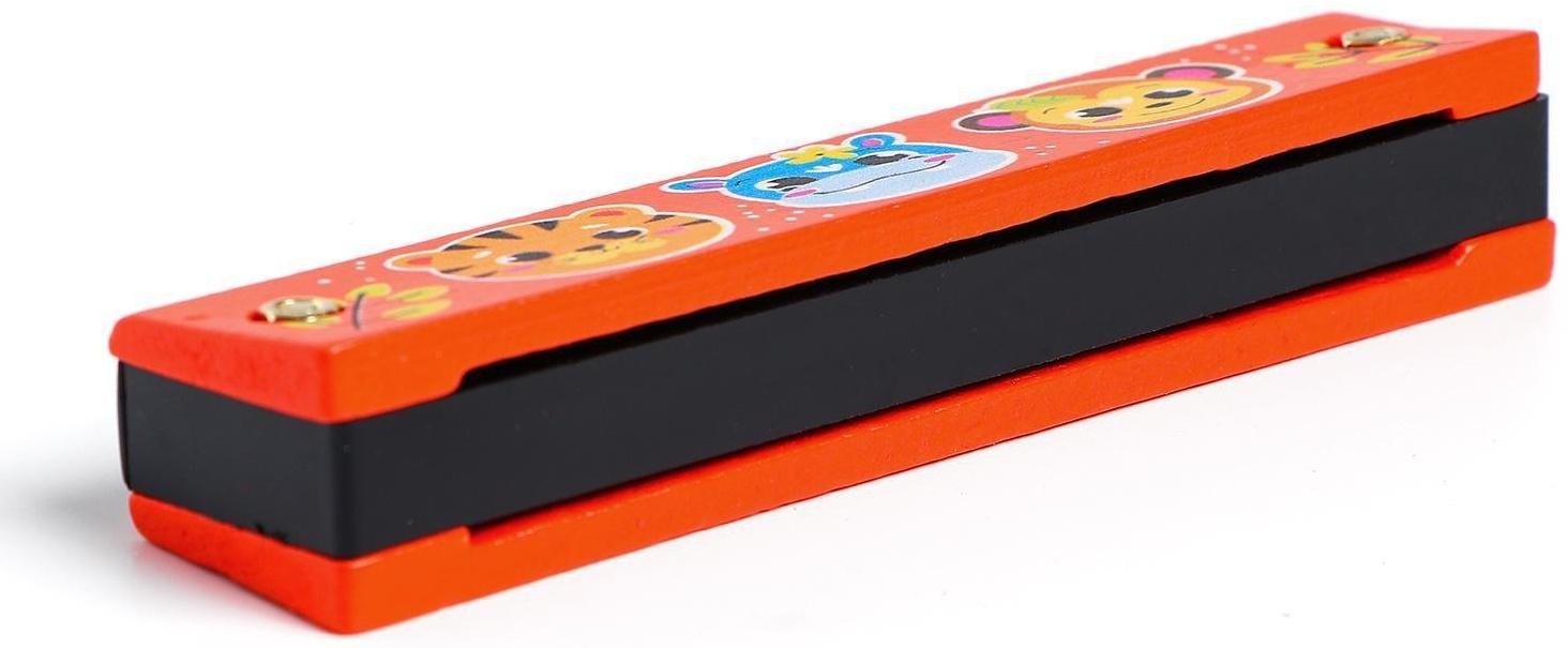 Губная гармошка «Зверята», цвет оранжевый