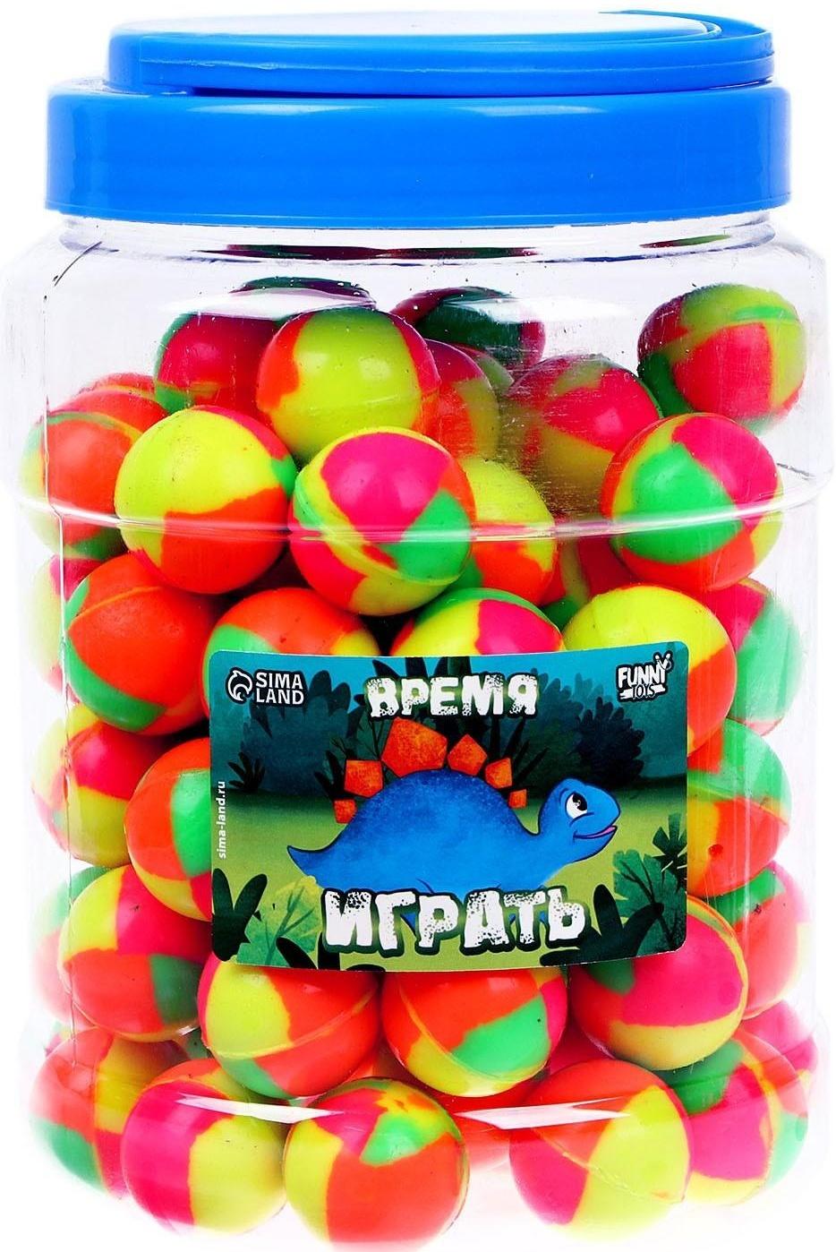 Мячики попрыгунчики «Время играть», 3 см., 5 шт.