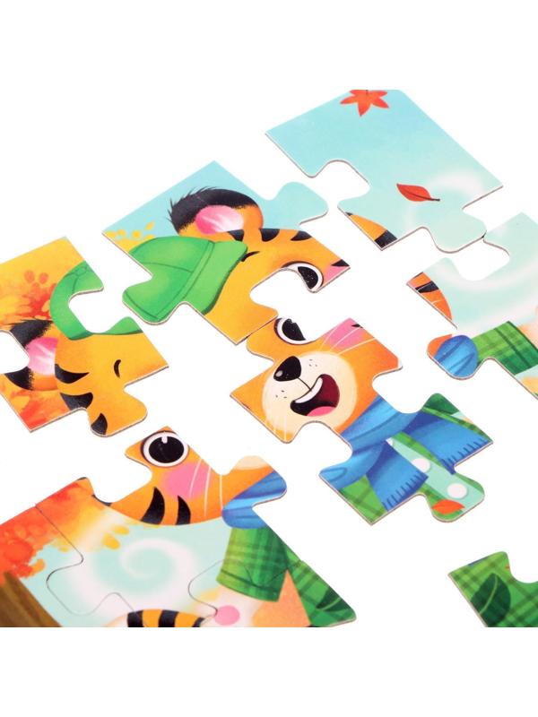 Пазлы 4 в 1 «От зимы до лета», 4, 6, 9, 12 элементов