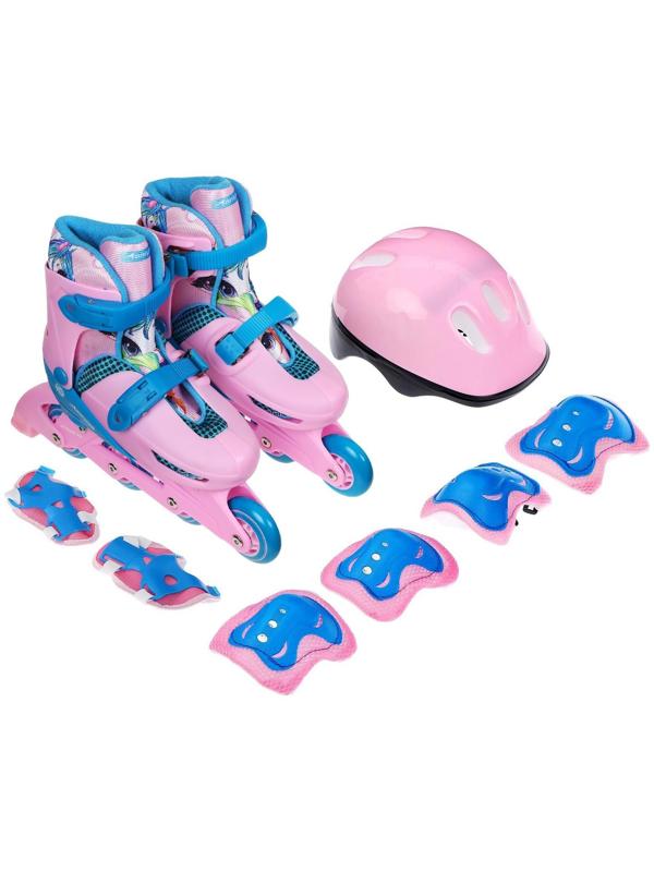 Набор Ролики раздвижные+защита, размер 30-33, колеса PVC 64 мм, пластиковая рама