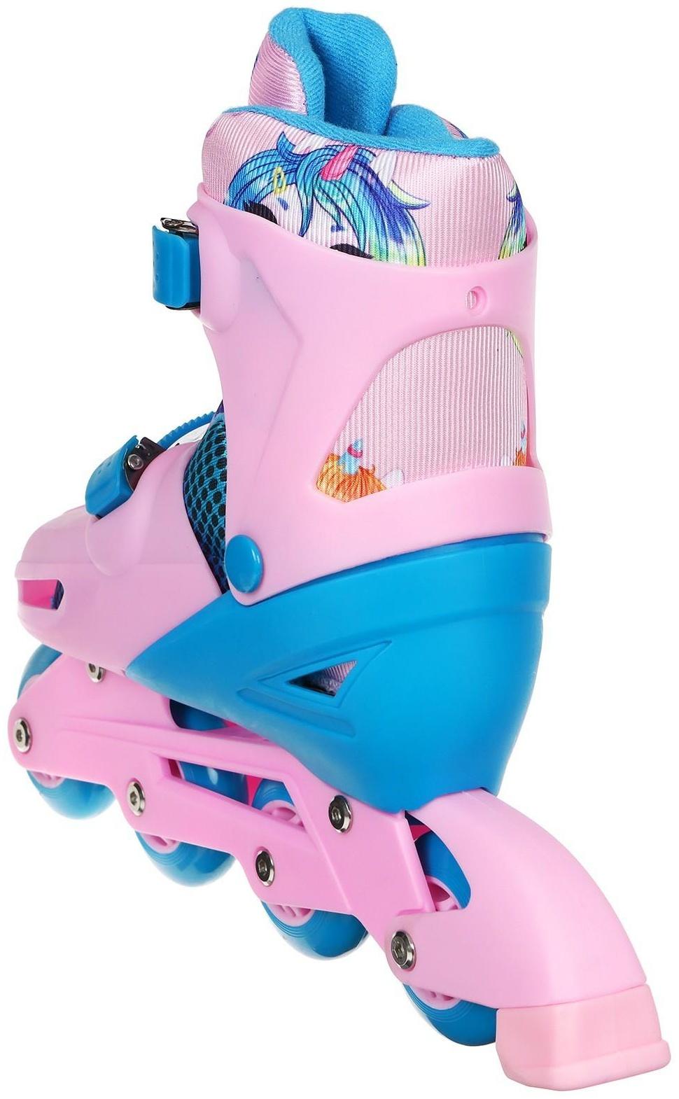 Набор Ролики раздвижные+защита, размер 34-37, колеса PVC 64 мм, пластиковая рама