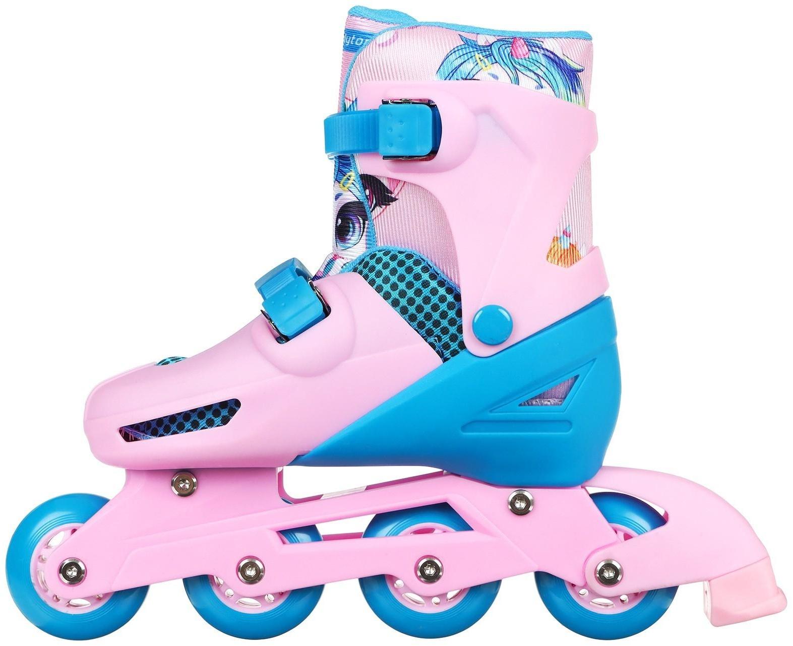 Набор Ролики раздвижные+защита, размер 34-37, колеса PVC 64 мм, пластиковая рама