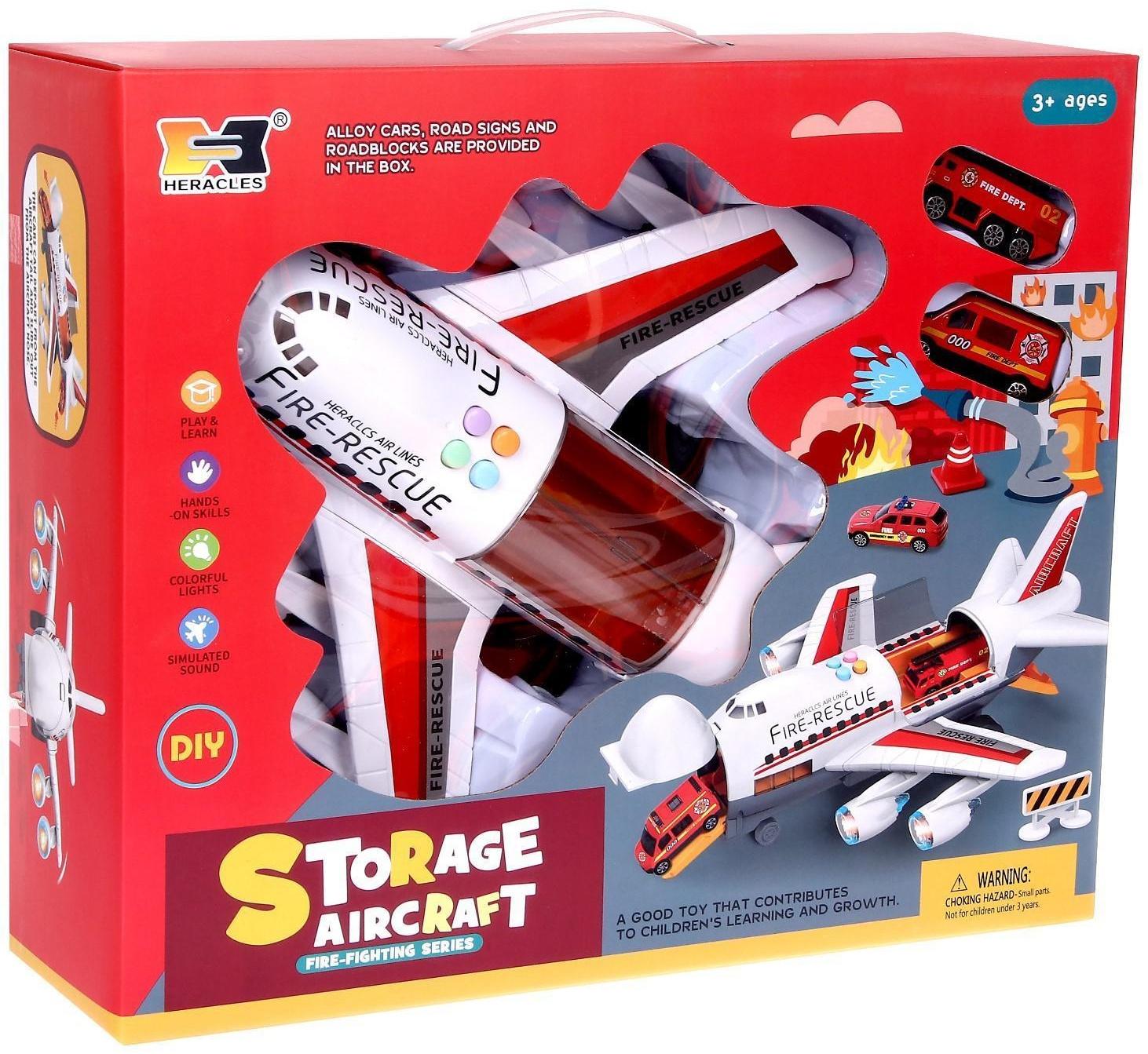 Парковка «Пожарный самолет», с машинками, световые и звуковые эффекты