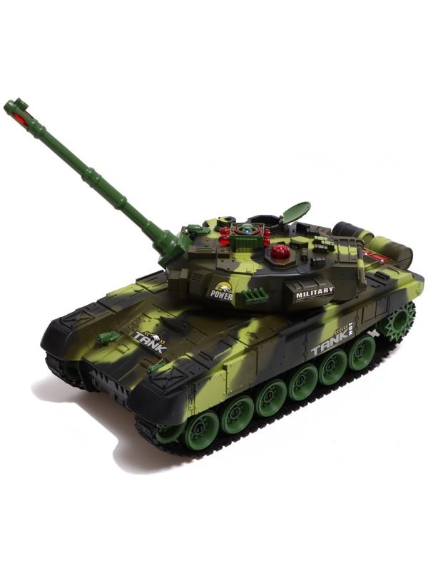 Танк радиоуправляемый «Защитник», с аккумулятором, световые и звуковые эффекты, цвет зелёный