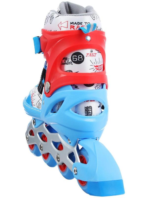 Роликовые коньки Hot Wheels, PU колёса со светом, размер XS (26-29)