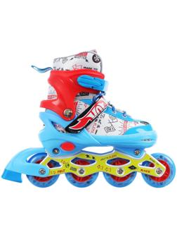 Роликовые коньки Hot Wheels, PU колёса со светом, размер M (34-37)