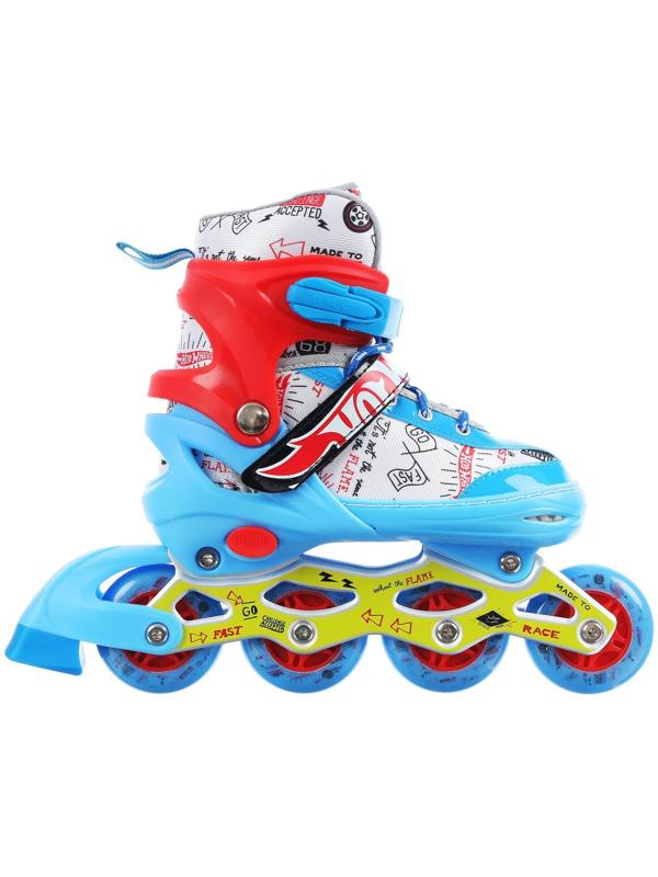 Роликовые коньки Hot Wheels, PU колёса со светом, размер M (34-37)