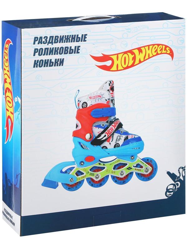 Роликовые коньки Hot Wheels, PU колёса со светом, размер M (34-37)