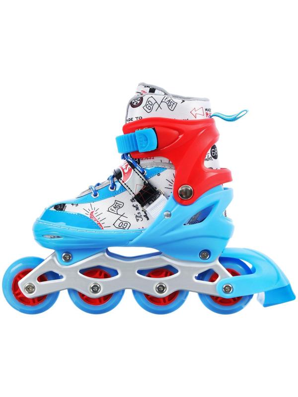 Роликовые коньки Hot Wheels, PU колёса со светом, размер M (34-37)