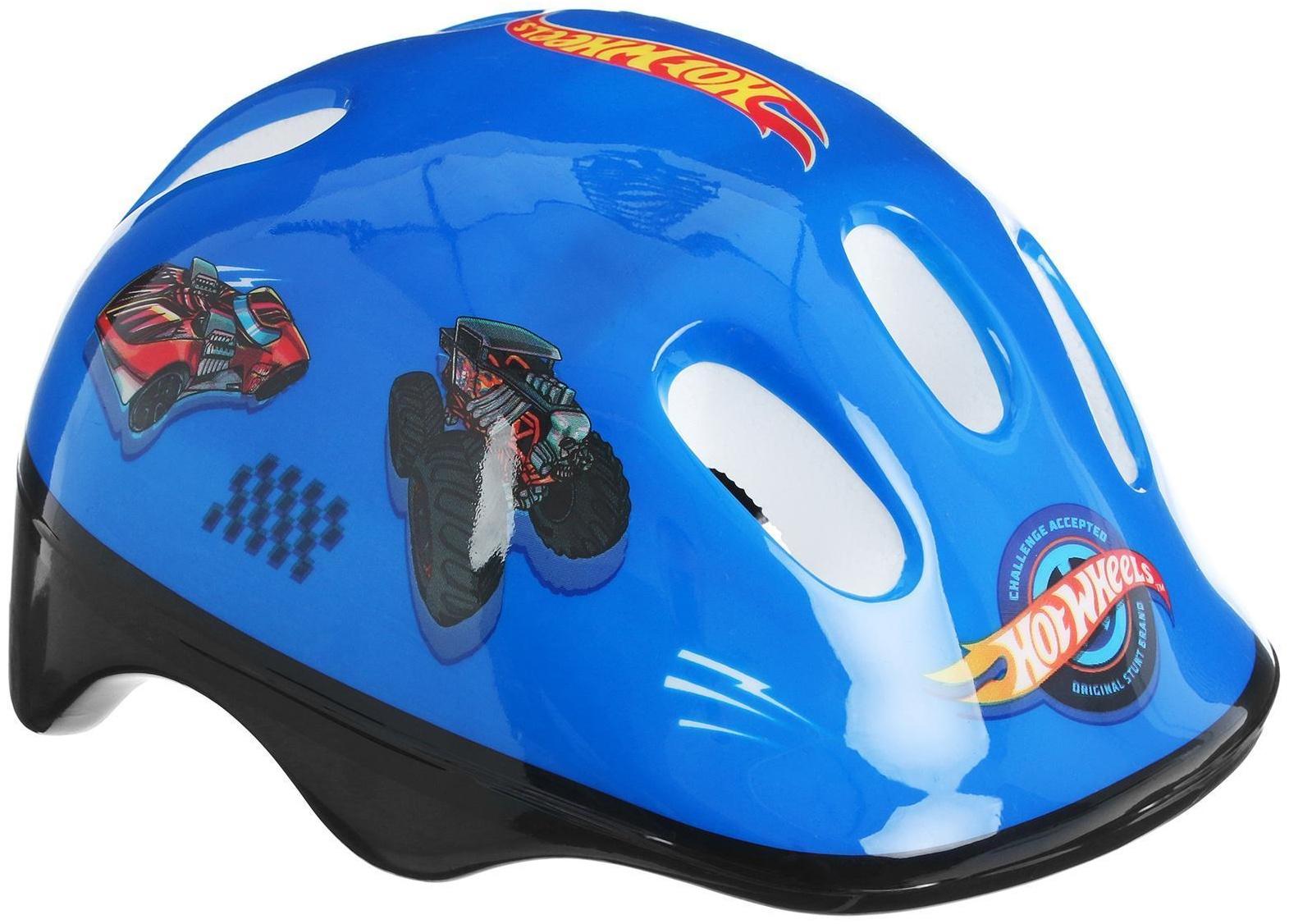 Роликовые коньки Hot Wheels, PU колёса со светом, в комплекте с защитой и шлемом, размер S (30-33)