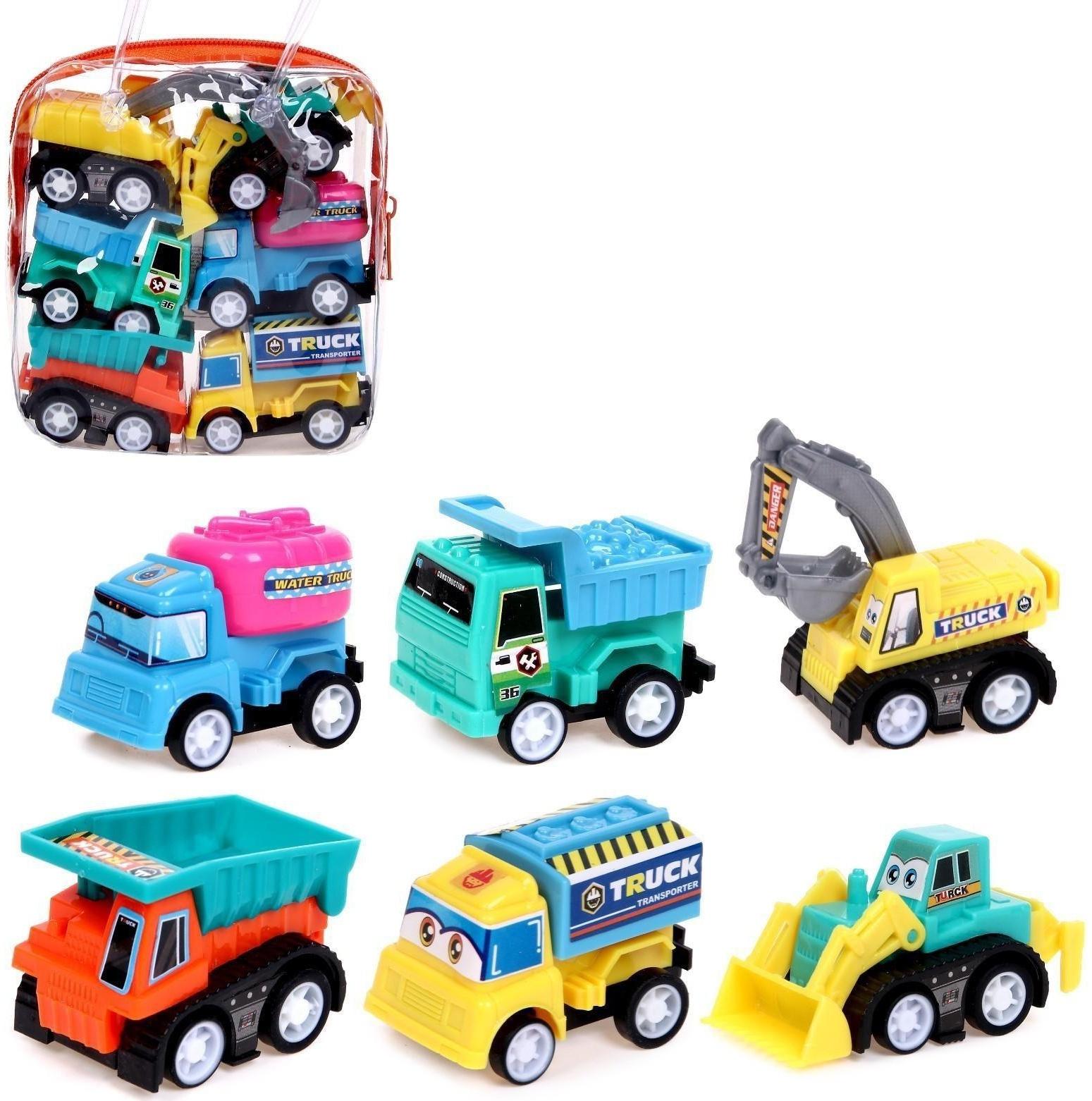 Набор инерционных машин «Стройка» в сумке, 6 штук, МИКС